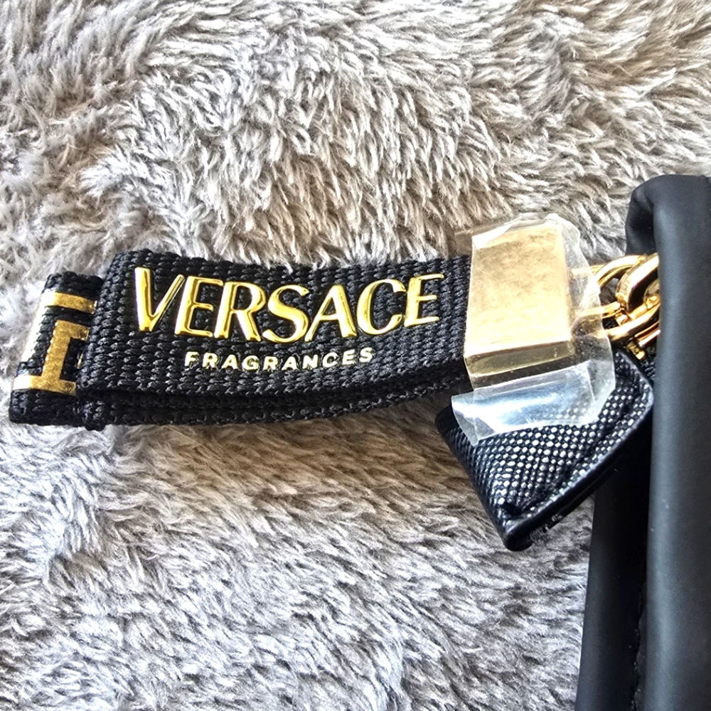SOLD.           NWOT Versace Black Clutch/ Cosmetic Bag with Gold Accents!! - Picture 7 of 9